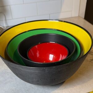 Hoganas Keramit Colorful Nesting Bowls Set. Made in Sweden